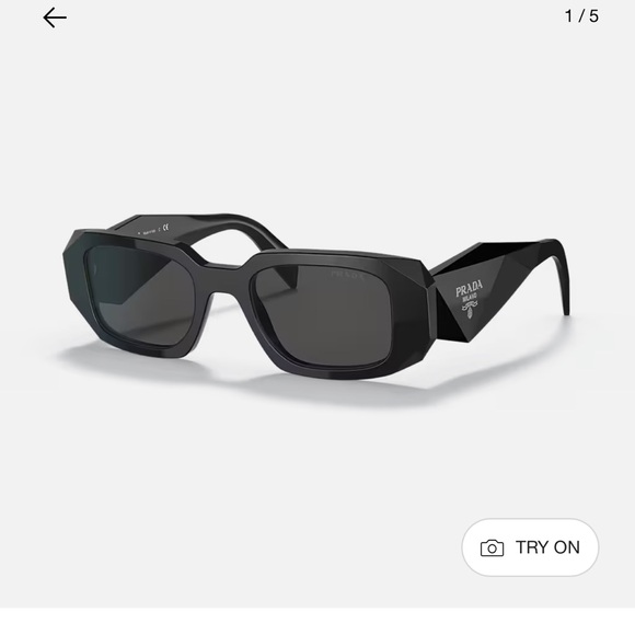 Prada Angular Black Sunglasses PERFECT CONDITION worn maybe twice - Picture 1 of 16